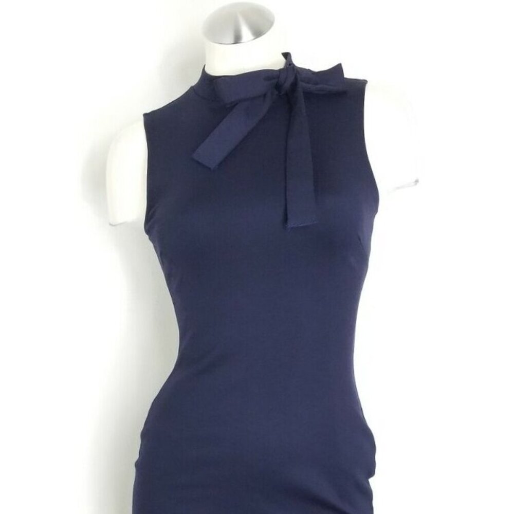 Windsor Mini Mock Neck Dress in Navy